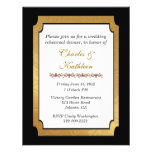 Negro y invitación de la cena del ensayo del boda 