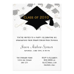 Negro y invitación de la fiesta de graduación del 