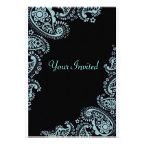 Negro y invitaciones de Paisley invitaciones