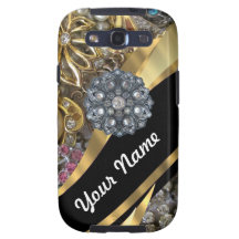 Negro y oro bling galaxy s3 cobertura