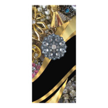 Negro y oro bling tarjeta publicitaria personalizada