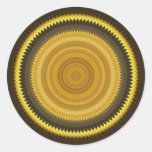 Negro y pegatina del caleidoscopio del oro