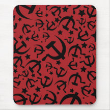 Negro y rojo comunistas de la estera del ratón tapetes de ratones