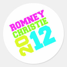 NEÓN COLLEGIATE.png de CHRISTIE VP de ROMNEY Etiqueta Redonda