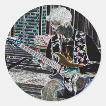neon guitarist sticker