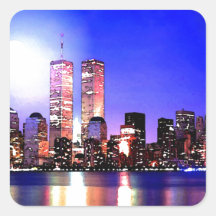 New York City Calcomania Cuadradas Personalizada