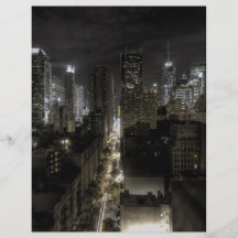 New York City en la noche HDR Flyer A Todo Color