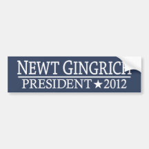Newt Gingrich 2012 Etiqueta De Parachoque