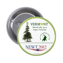 Newt Gingrich en 2012 Vermont pi político primario Pins