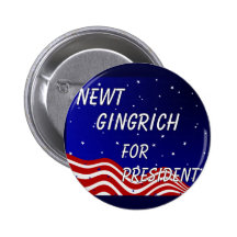 Newt Gingrich para el presidente cielo nocturno Pin