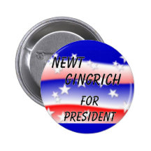 Newt Gingrich para presidente Fading Red White y a Pins