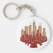 Newwave del horizonte de Chicago caliente Llavero