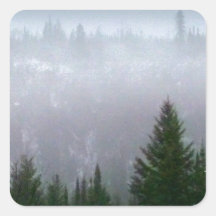Niebla del invierno calcomanía cuadradase