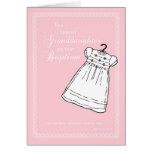 Nieta, vestido del bautismo en rosa tarjetas