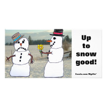 Nieve buena tarjeta con foto personalizada