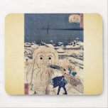 Nieve en Onkuramae por Utagawa, Hirokage, Ukiyoe Alfombrilla De Ratones