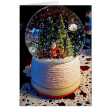 Nieve-Globo de Santa Tarjeta