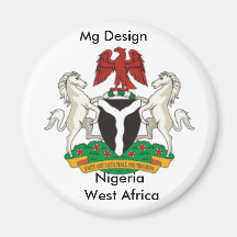 Nigeria_coa, África occidental de Nigeria, diseño  Imán De Frigorífico