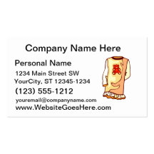 Nighgown del niño con el oso de peluche tarjeta de negocio