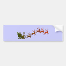 Nikolaus Santa Claus Schlitten sleigh Autoaufkleber