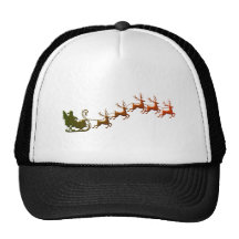 Nikolaus Santa Claus Schlitten sleigh Retromütze