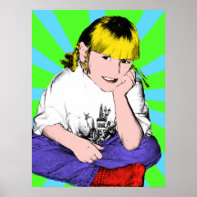 Niña terminada del arte pop posters