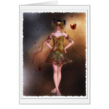 Ninfa con las mariposas tarjetas