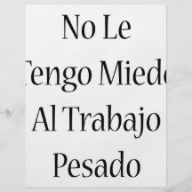 Ningún Al Trabajo Pesado de Le Tengo Miedo Flyer Personalizado
