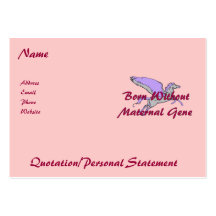 Ningún gen maternal plantilla de tarjeta de visita