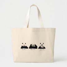 Ningún mal bolsas lienzo