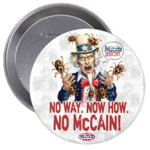 Ningún McCain Politicks chupa el engranaje Pins