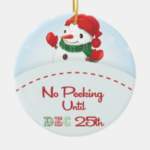Ningún mirar a escondidas hasta el 25 de diciembre adorno de reyes