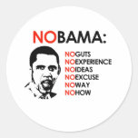 NINGÚN OBAMA, NINGUNA MANERA ETIQUETA REDONDA