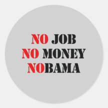NINGÚN rojo del TRABAJO NOBAMA Pegatina