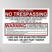 NINGÚN TREPASSING POSTERS