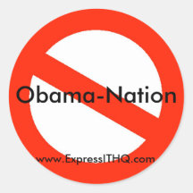 Ninguna Obama-Nación, www.ExpressITHQ.com Etiquetas Redondas