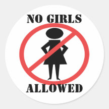 Ningunos chicas no prohibidos el Pegatina-Cambio a