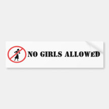 Ningunos chicas permitieron BumperSticker Etiqueta De Parachoque