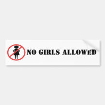 Ningunos chicas permitieron BumperSticker Etiqueta De Parachoque