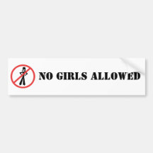 Ningunos chicas permitieron BumperSticker Etiqueta De Parachoque