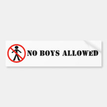 Ningunos muchachos permitieron BumperSticker Pegatina De Parachoque