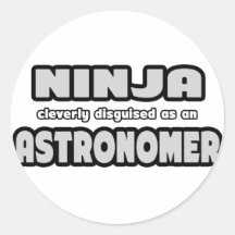 Ninja disfrazado listo como astrónomo pegatina