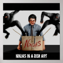 Ninjas en un poster de la caja