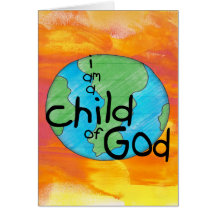 Niño de la tarjeta de felicitación de dios