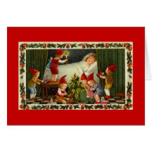 Niño de la visita de las hadas del navidad felicitación