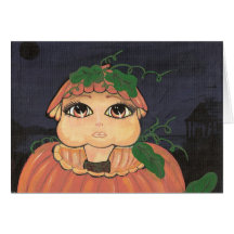 Niño de Quantum en una calabaza de Halloween Felicitacion