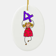Niño del número cuatro adornos de navidad