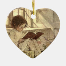 Niño del vintage que lee un libro, Jessie Willcox  Ornaments Para Arbol De Navidad