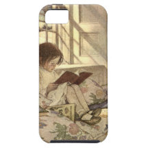 Niño del vintage que lee un libro, Jessie Willcox  iPhone 5 Cobertura