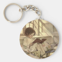 Niño del vintage que lee un libro, Jessie Willcox  Llaveros